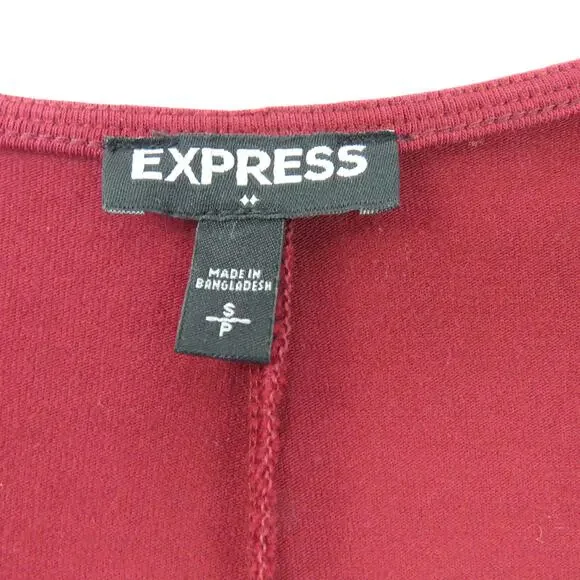 Express Burgundy Wine Red  Long Sleeve Lace Up Caged Body Con Dress Small - Picture 4 of 8